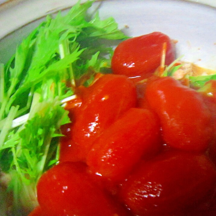 トマトと水菜の簡単鍋